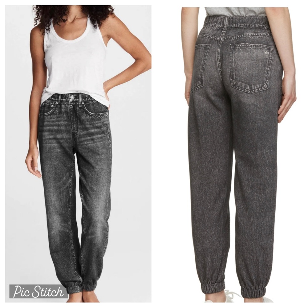Rag & Bone Miramar Trompe L'Oeil Jogger Sweatpants Black Magic Gray sz M